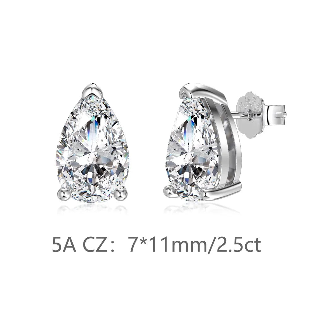 Dylam High Fine Jewelry Manufacturer 925 Sterling Silver Solitaire Waterdrop Shape 5A Zirconia Stud Earrings for Women Daily Foshan Dylam Trade Co., Ltd.