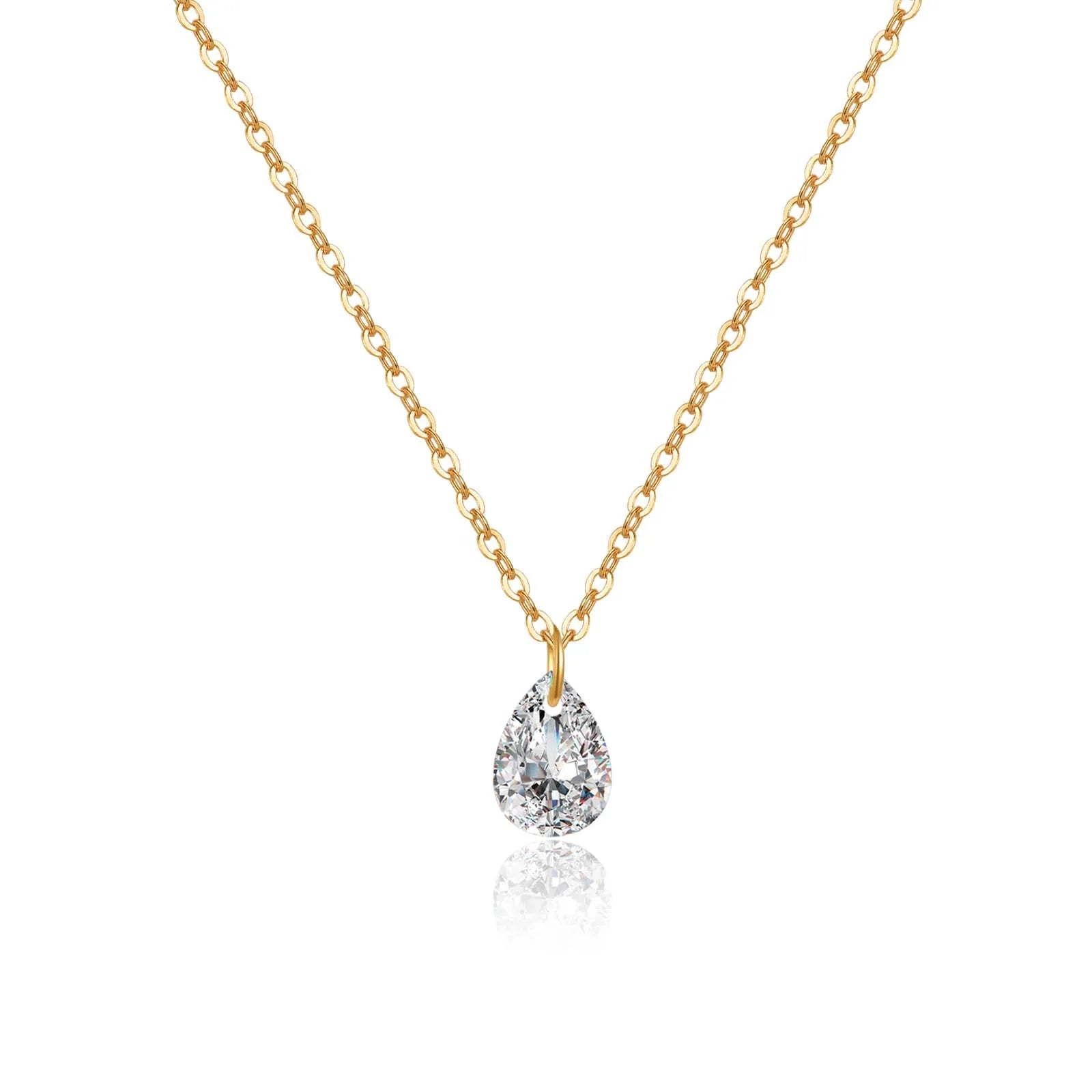 Diamond CZ Pear Necklace