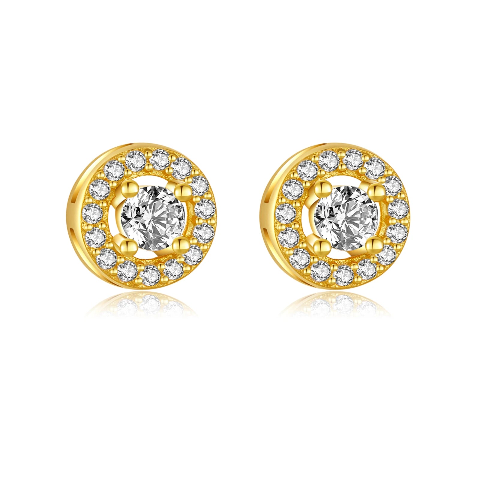 Sterling Silver Zircon Stud Earrings