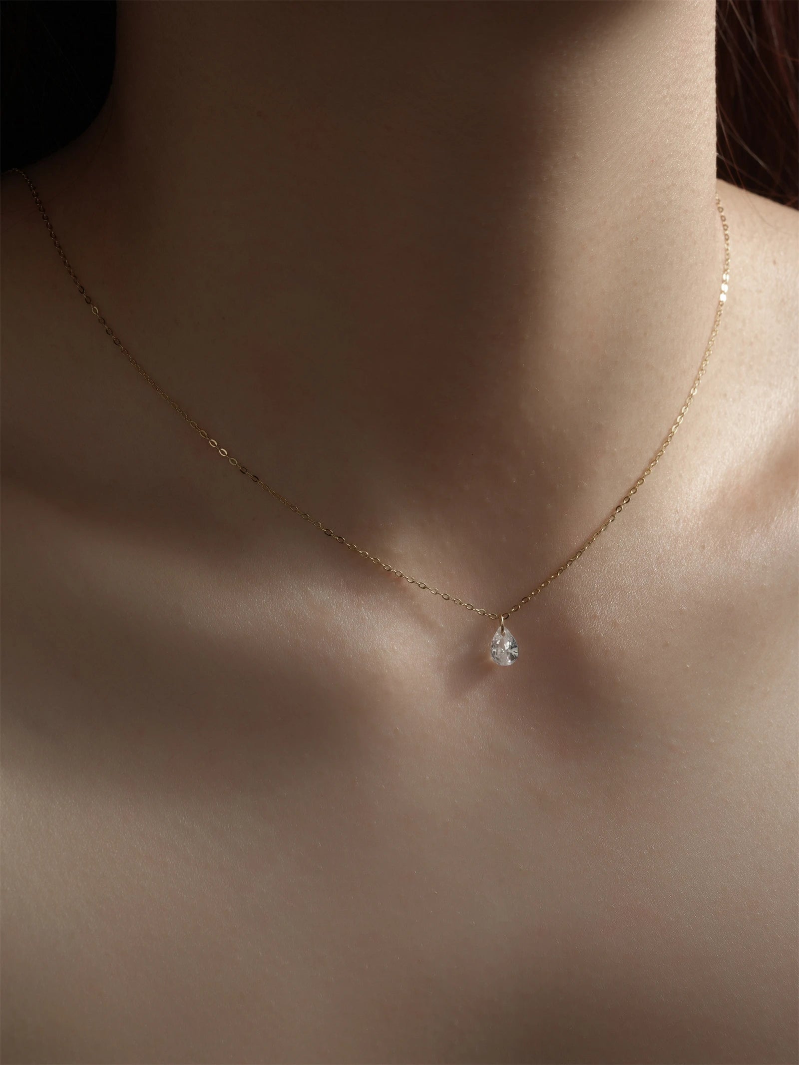 Diamond CZ Pear Necklace