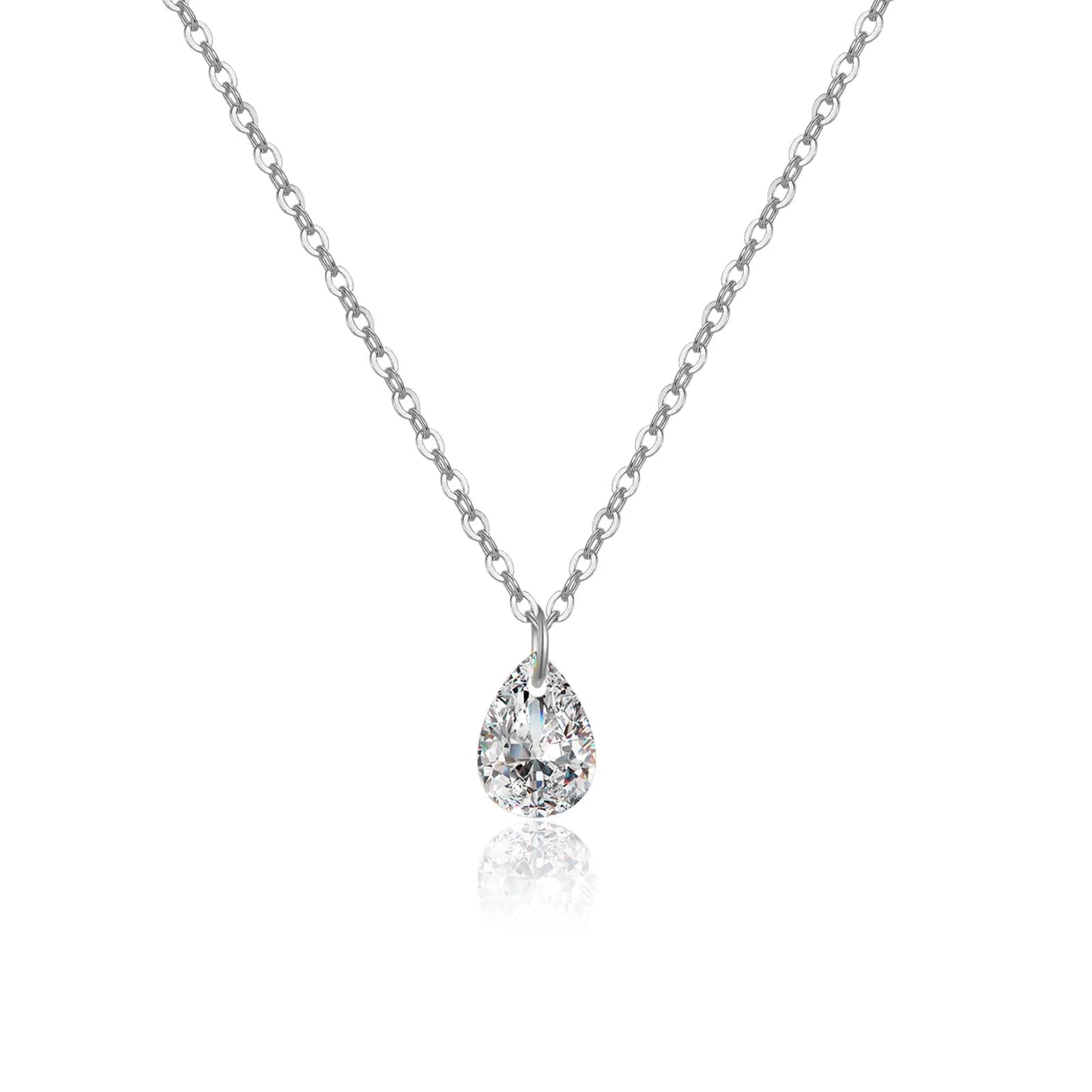 Diamond CZ Pear Necklace