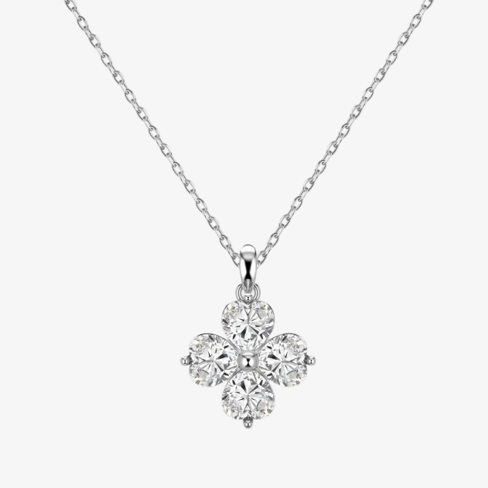 Diamond Clover Pendant Necklace - Ella Maison