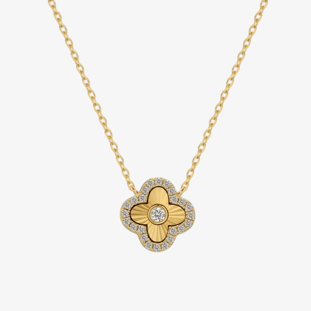 Pave Clover Necklace - Ella Maison