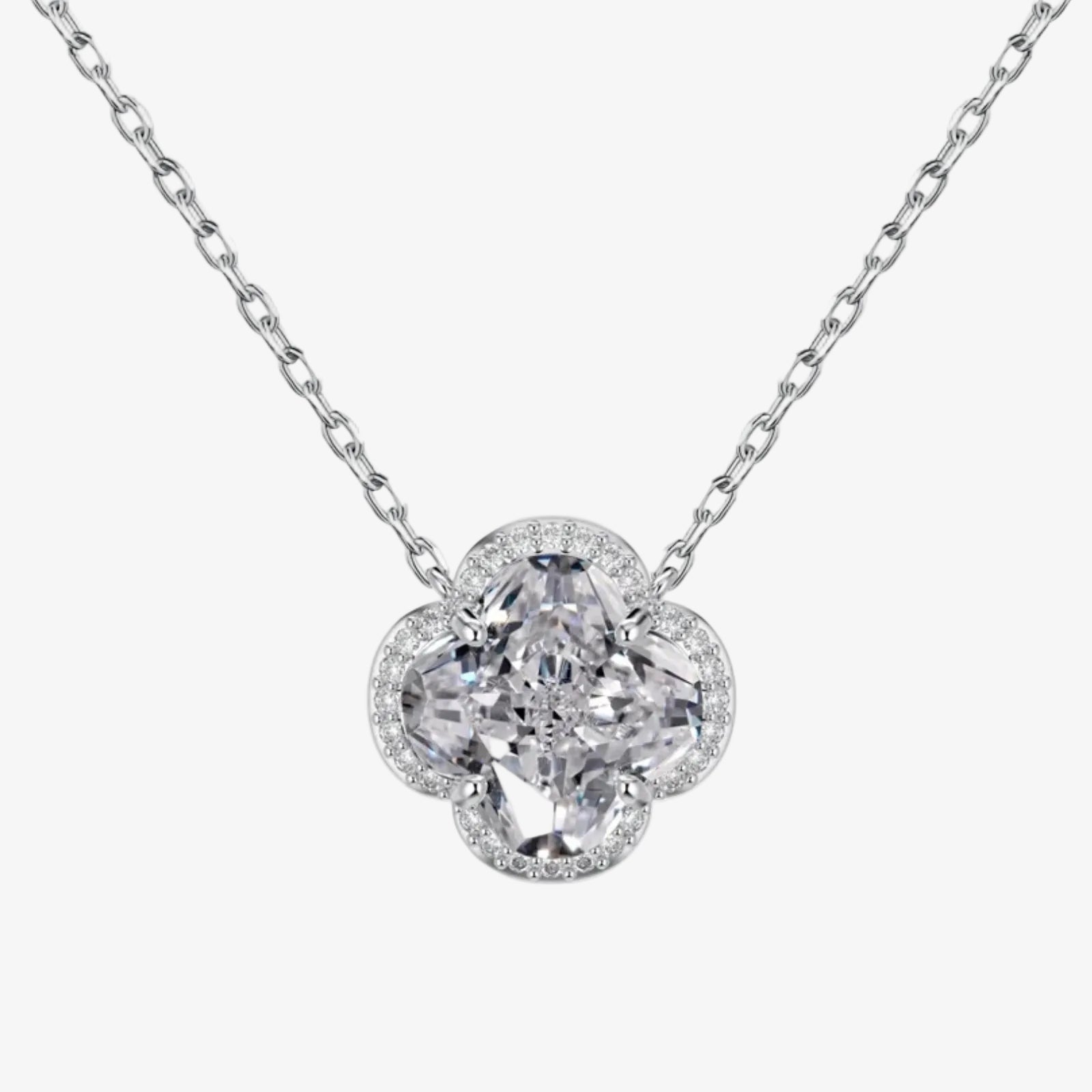 Pave Diamond Clover Necklace - Ella Maison