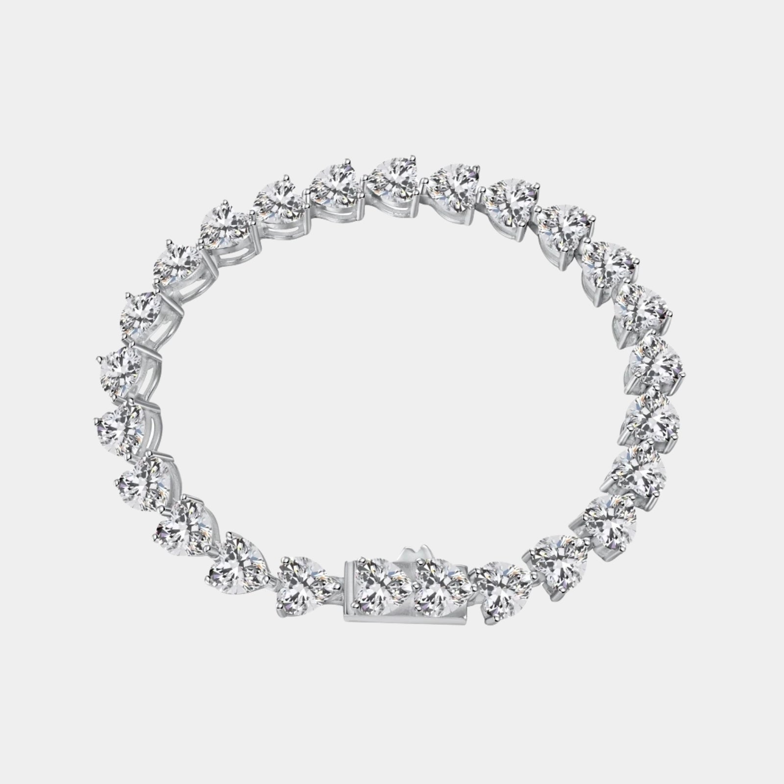 Sparkling Heart Tennis Bracelet