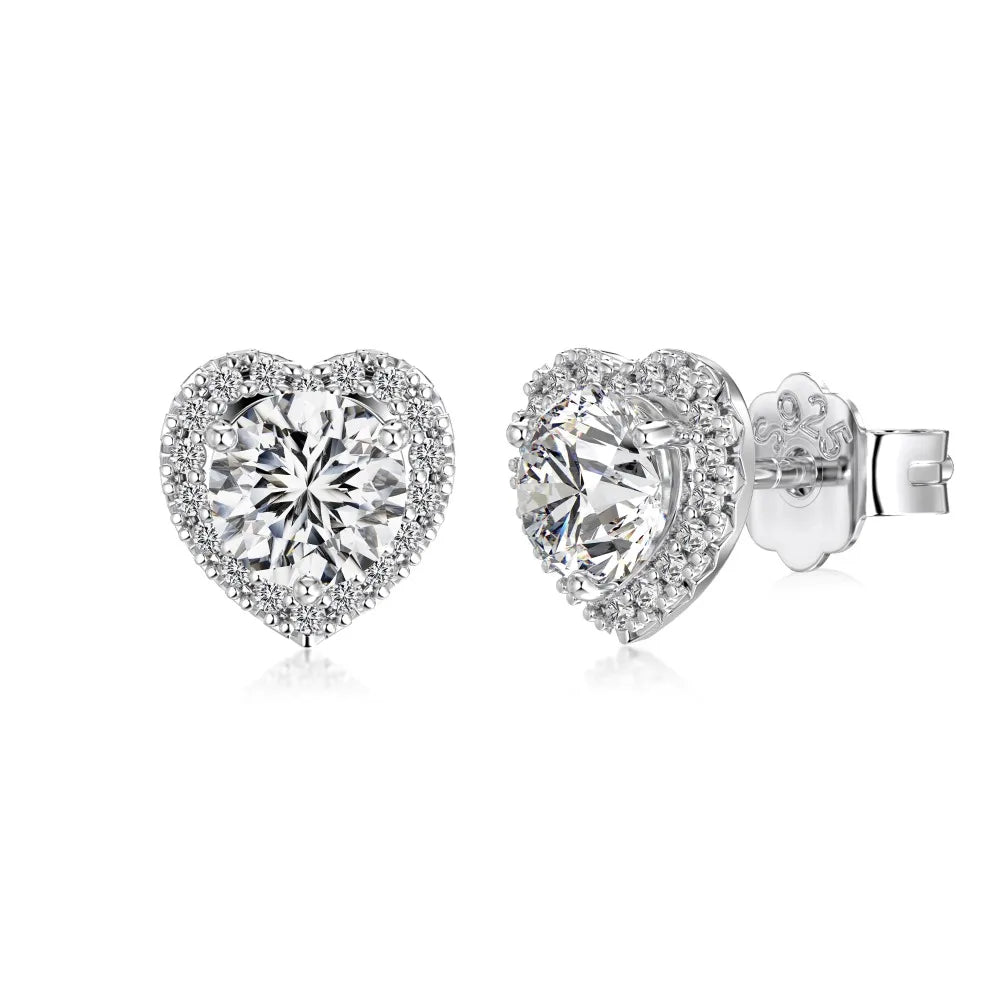 Dylam High Quality Non Tarnish Non Fade S925 Silver Rhodium Plated Eternity Infinity Love 5A Zirconia Heart Shape Stud Earrings Foshan Dylam Trade Co., Ltd.
