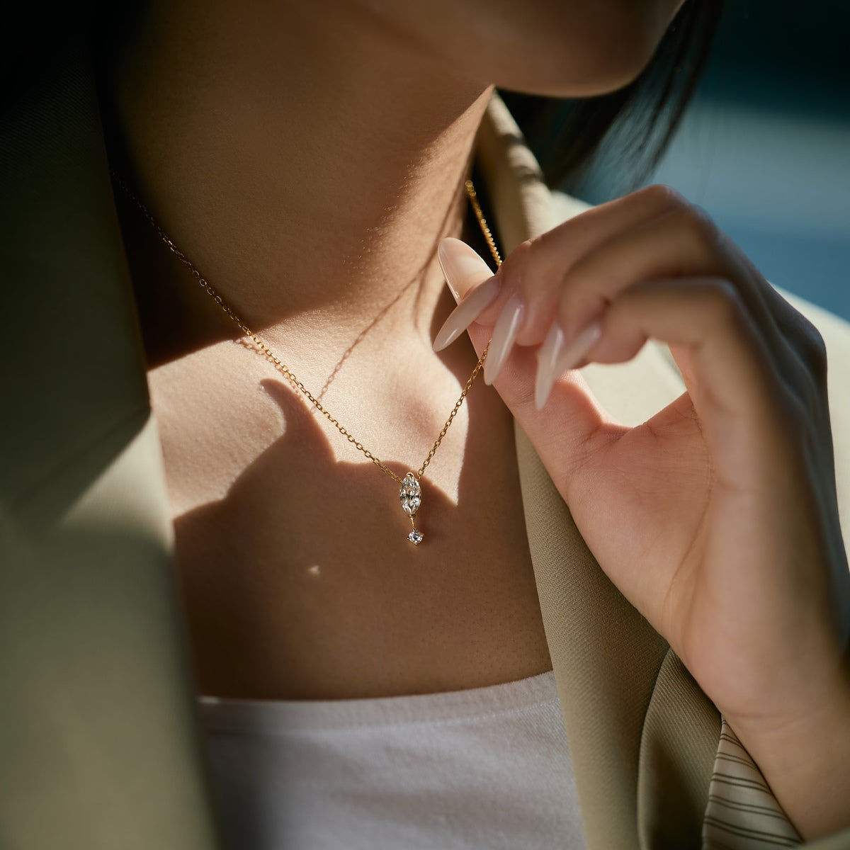 Oval Diamond Necklace
