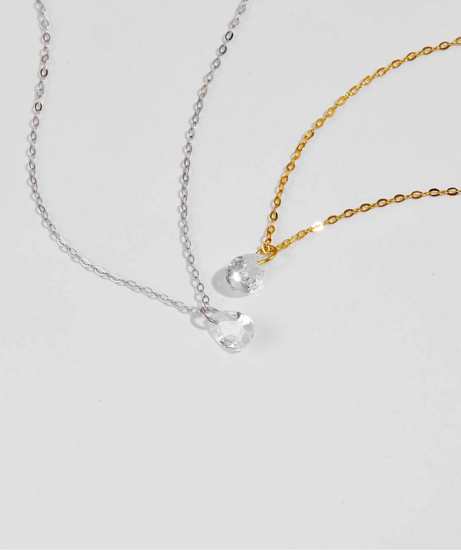 Diamond CZ Pear Necklace