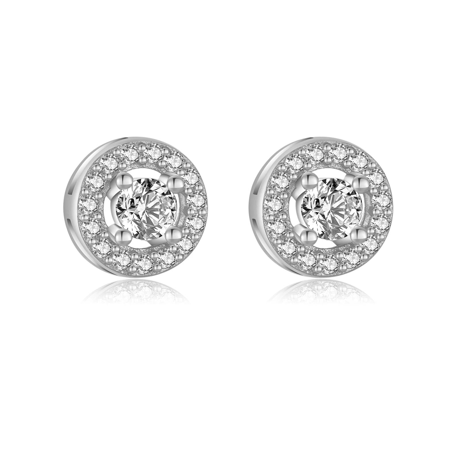 Sterling Silver Zircon Stud Earrings