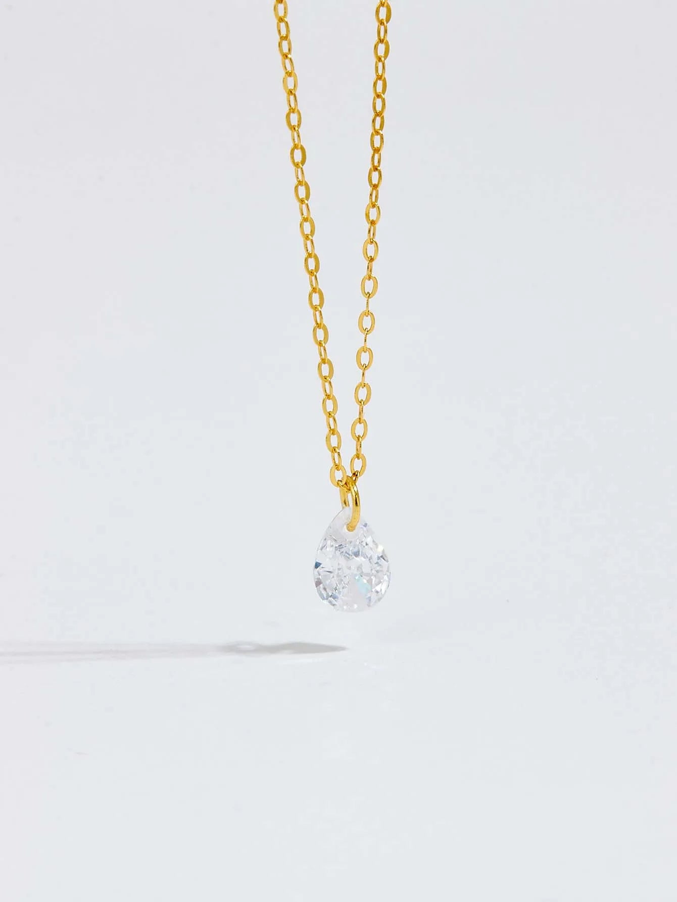 Diamond CZ Pear Necklace