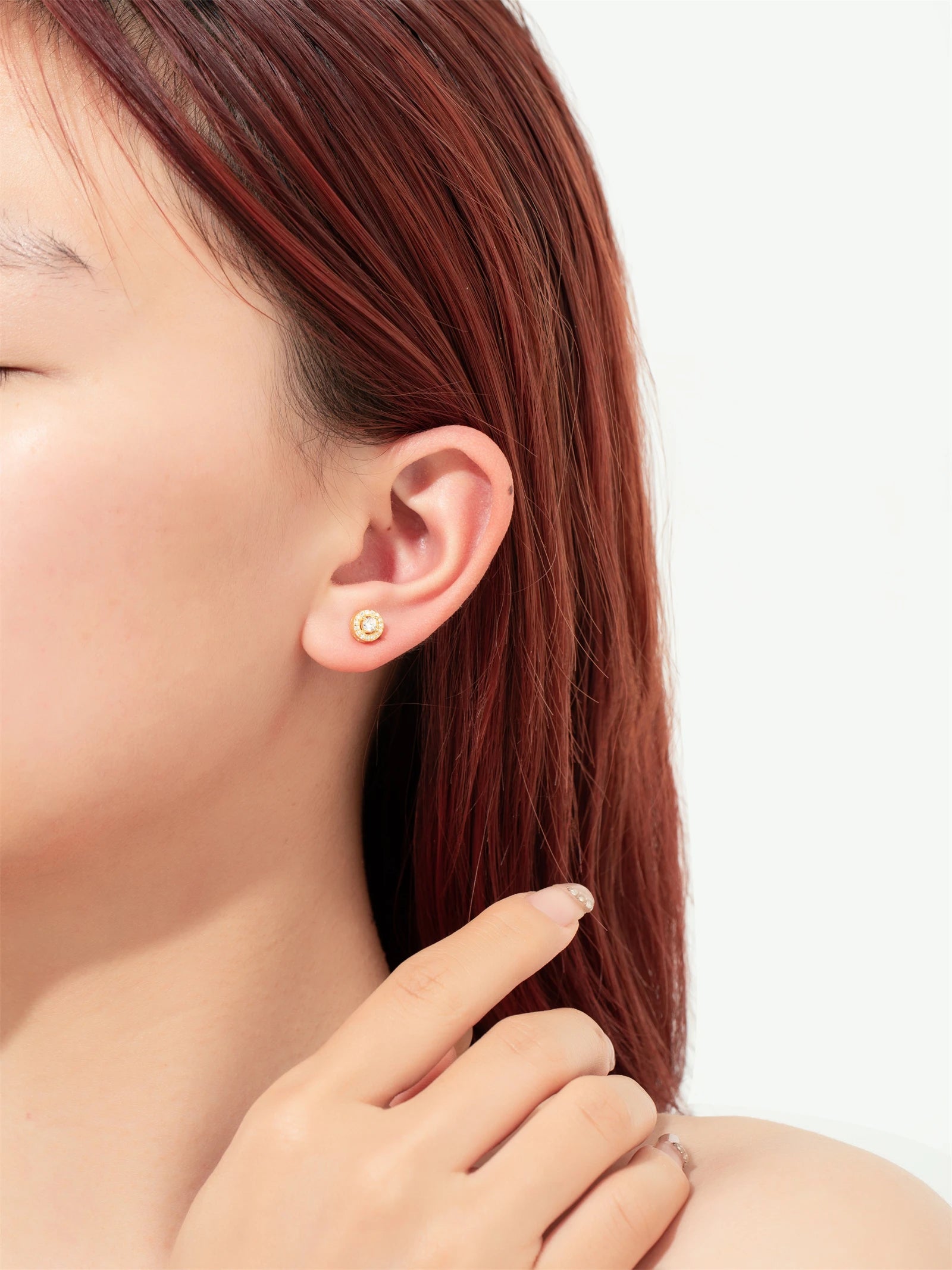 Sterling Silver Zircon Stud Earrings