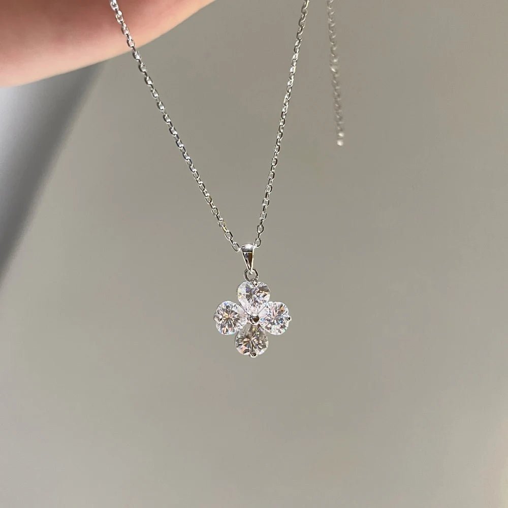 Diamond Clover Pendant Necklace - Ella Maison