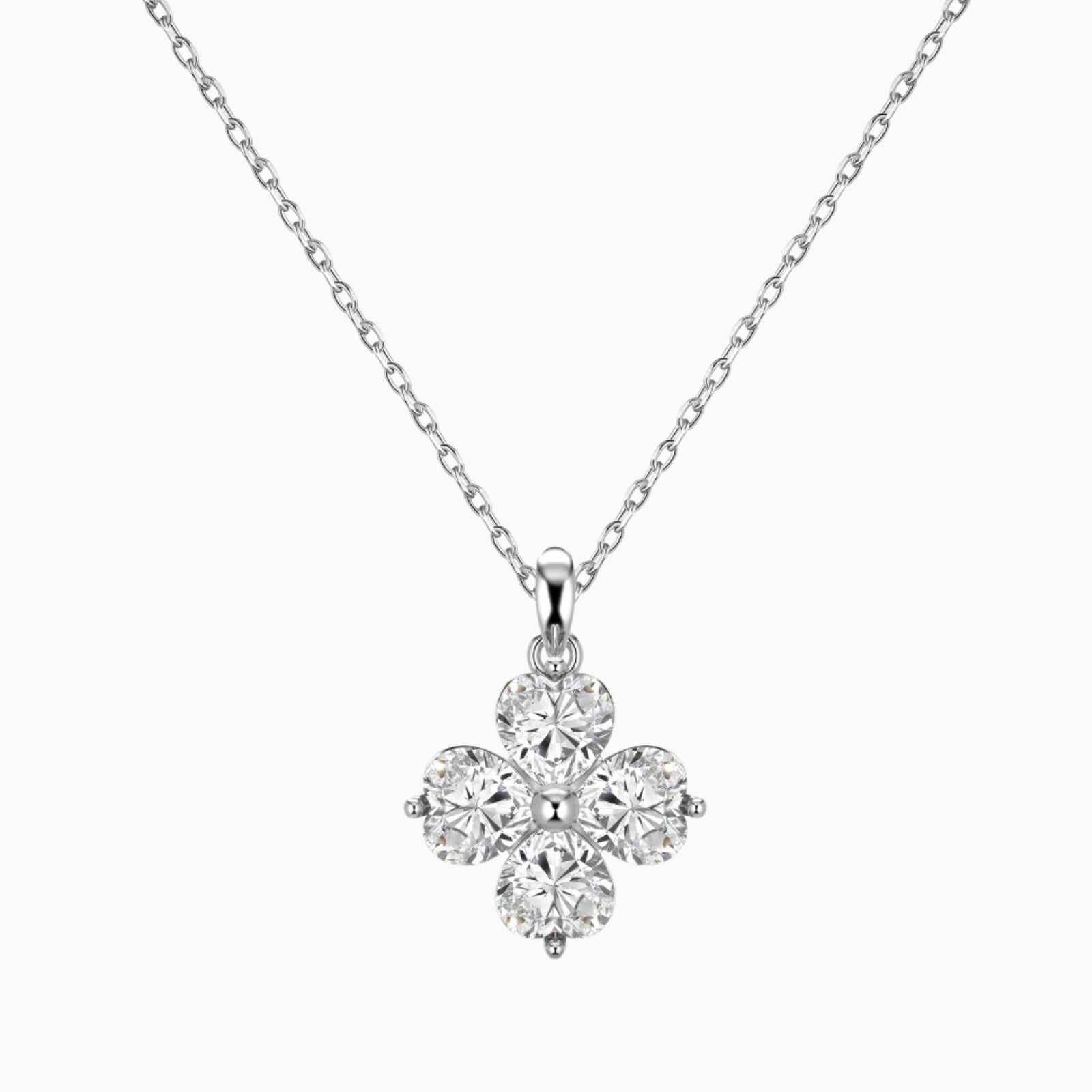 Diamond Clover Pendant Necklace - Ella Maison