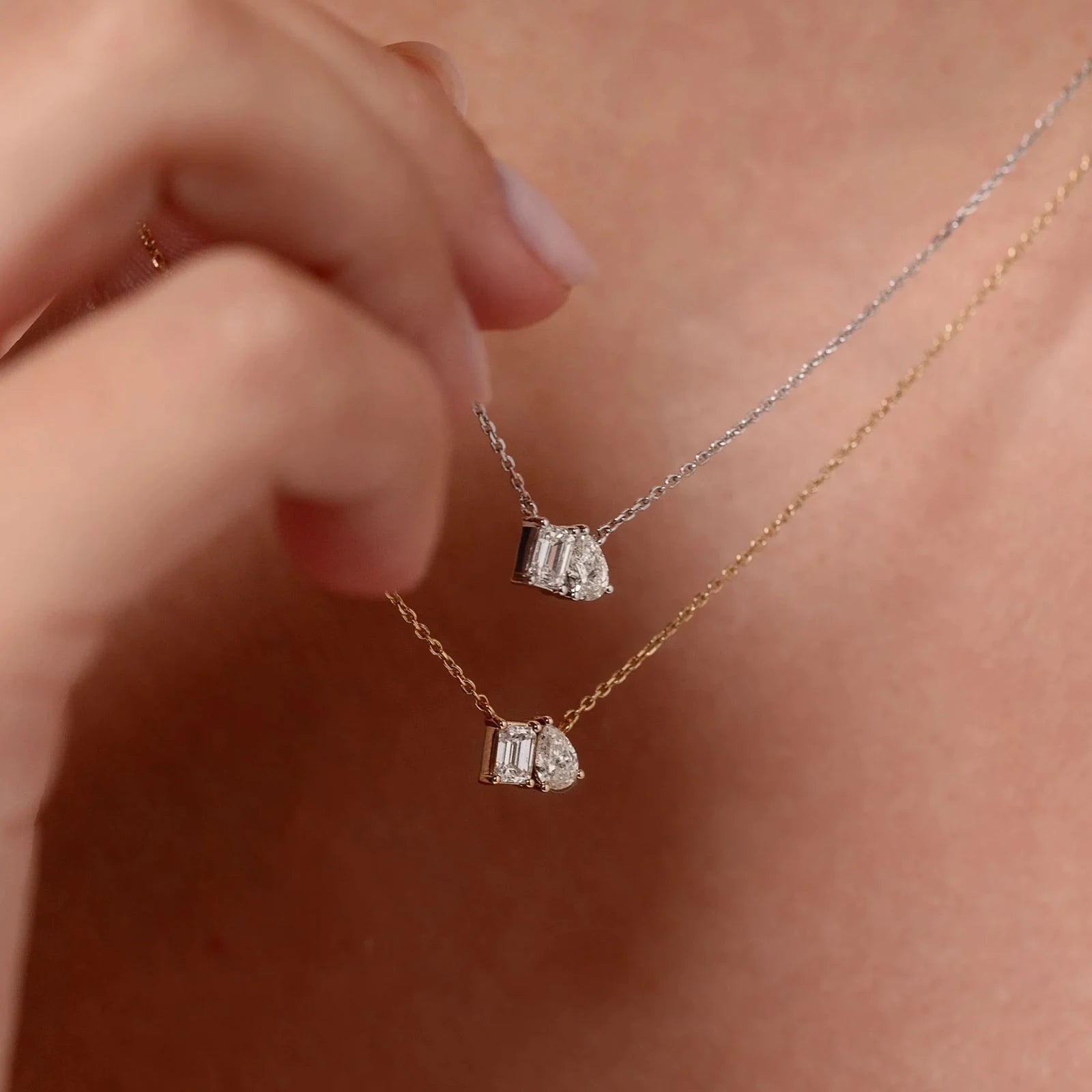 Double Diamond Necklace - Ella Maison