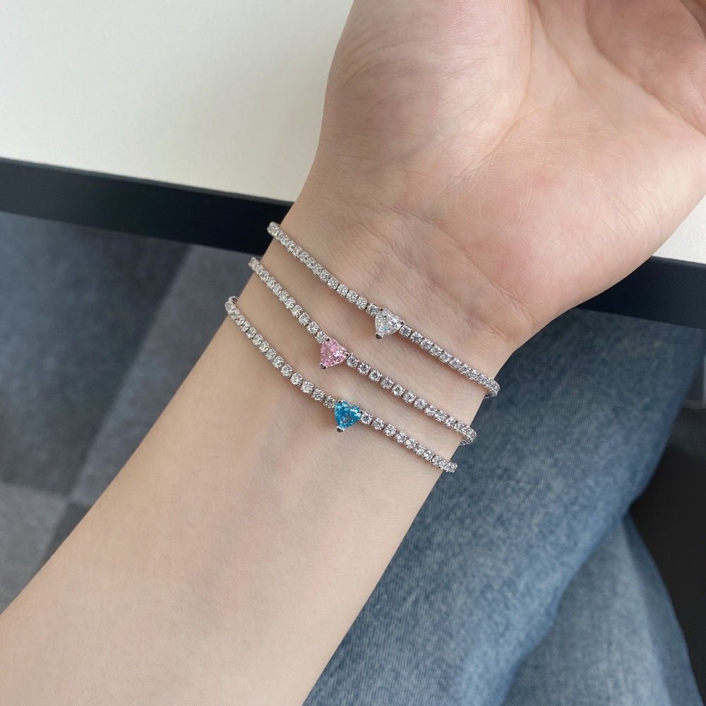 Heart Tennis Bracelet - Ella Maison