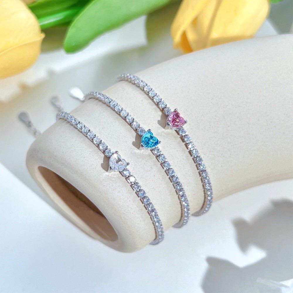 Heart Tennis Bracelet - Ella Maison
