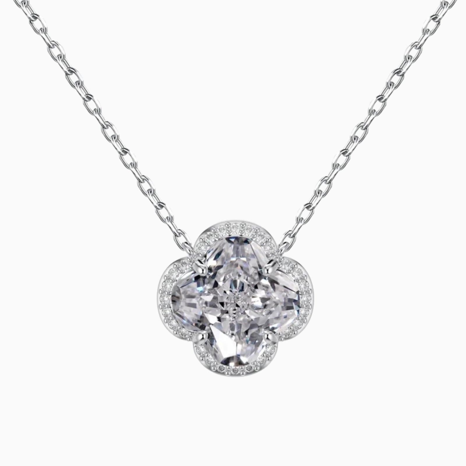 Pave Diamond Clover Necklace - Ella Maison