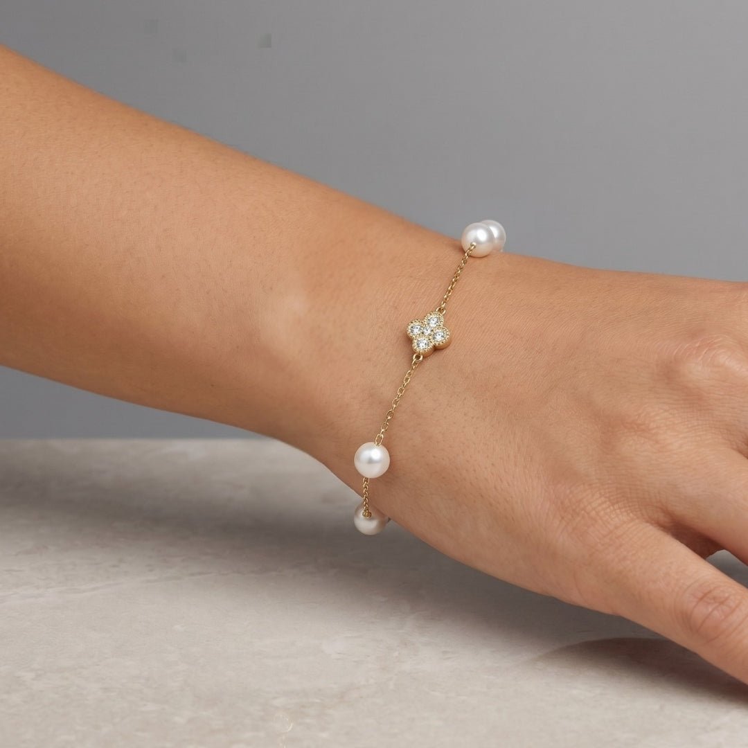 Pearl Clover Bracelet - Ella Maison