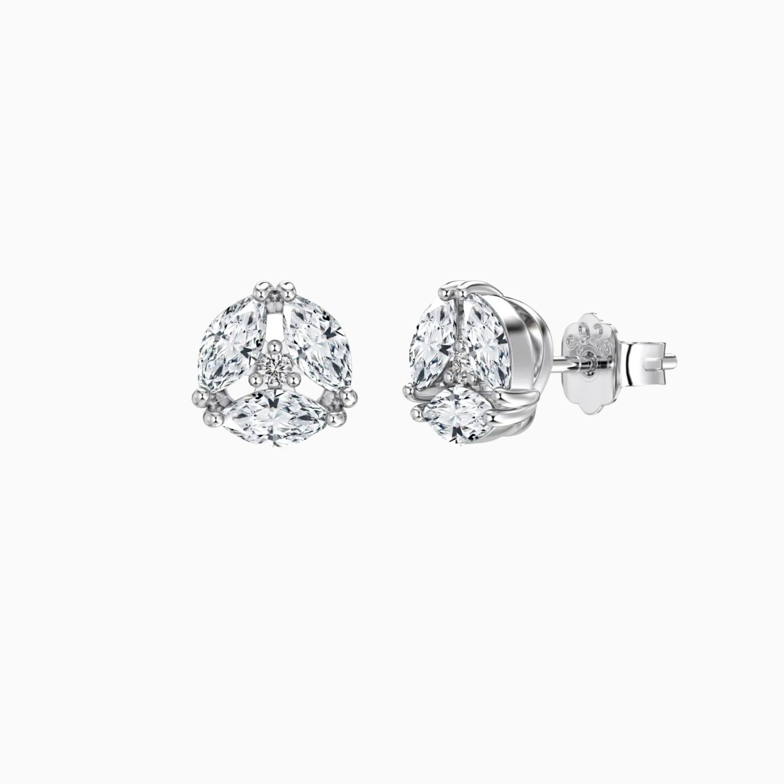Dylam Unique Stunning Design 925 Silver Rhodium Plated Sparkle 5A Zirconia Flower Shape Stud Earrings for Women Jewelry Foshan Dylam Trade Co., Ltd.
